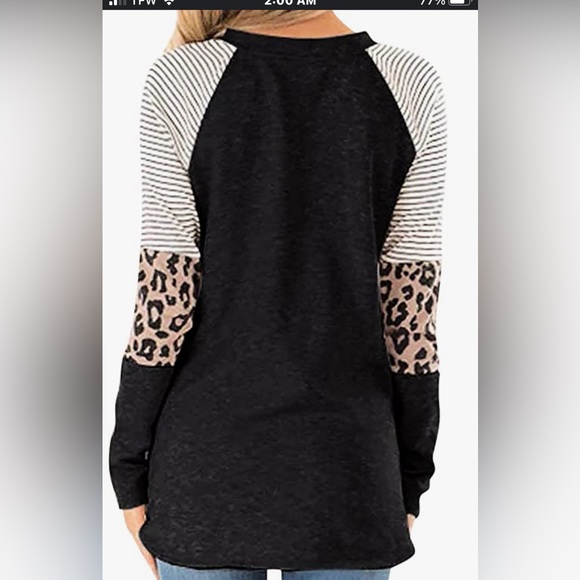 NWOT Tunic Top, Leopard/Strip Print 2X - Picture 2 of 3